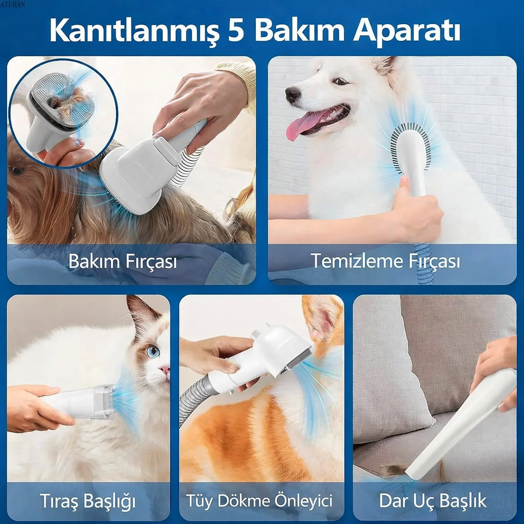 Evcil Hayvan Tüy Toplama Makinesi - 2.3L Köpek Tıraş Seti